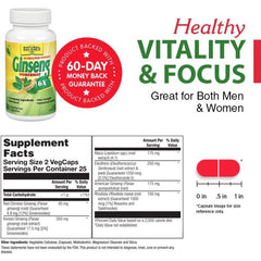 "Natural Balance Ginseng PowerMax 6X bottle – 50 veggie capsules for cognitive support and energy"