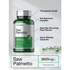 Horbaach Saw Palmetto Extract 3600mg 120 Gluten Free Capsules