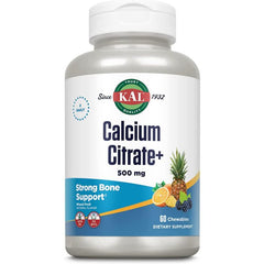KAL Calcium Citrate 500mg – USA made bone health supplement, easy-to-chew tablets