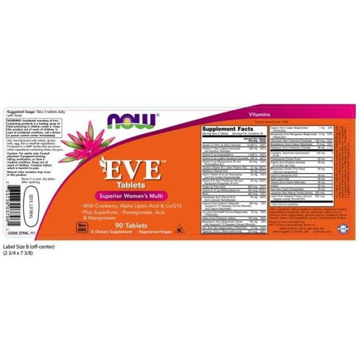 NOW Eve Superior Women's Multivitamin Tablets Alpha Lipoic Acid