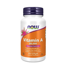 NOW Vitamin A 25000 IU Essential Nutrition 250 Softgels