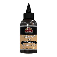 OKAY Black Jamaican Castor Oil Vitamin E Panthenol 4oz / 118ml