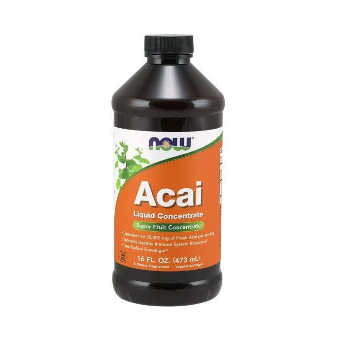 "Supplement facts panel of NOW Açaí Concentrate – 500mg per serving"