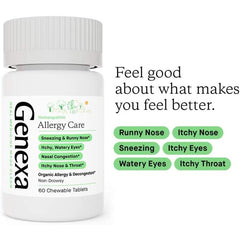 "Non-drowsy allergy care by Genexa – gluten-free, vegan, and organic"