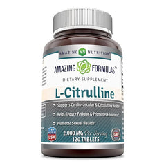 L-Citrulline 2000mg supplement – improve circulation and endurance, 120 tablets, ideal for athletes.