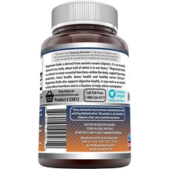 Supplement facts label for Amazing Formulas Magnesium Oxide 500mg, vegetarian capsules