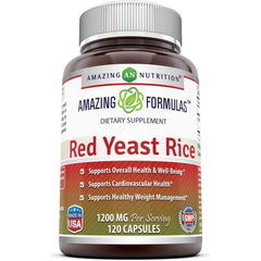 Natural cholesterol support – Amazing Formulas Red Yeast Rice 1200mg, 120 capsules.