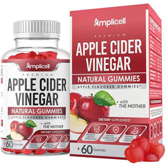 Hand holding Amplicell Apple Cider Vinegar Gummy for daily detox