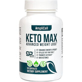 Keto supplement on white background – promotes ketosis and focus