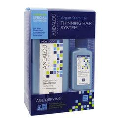 Back panel of Andalou Hair Thinning Kit showing ingredients and instructions