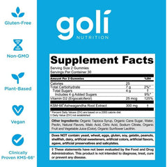 Goli Ashwagandha Gummies – Natural adaptogen supplement, made in the USA, for improved mood and focus.
