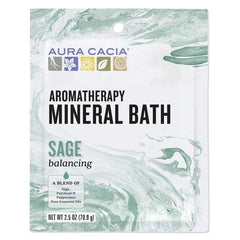 Aura Cacia Aromatherapy Mineral Bath 2.5 oz packet with essential oils and no animal testing