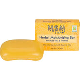 “Side view of MSM Soap bar – herbal moisturizing formula with citrus oil and antioxidants”
