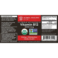 Vitamin B12 1 Oz Organic Vegan Formula Global Healing Energy Boost