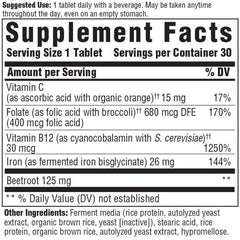 Non-GMO, certified vegan Blood Builder by MegaFood – supports red blood cell production