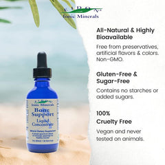 "Eidon Bone Support Liquid Concentrate 2 oz – vegan mineral drops for bone strength and joint flexibility"
