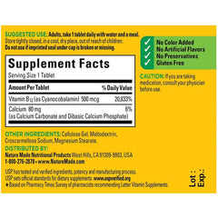 Nature Made Vitamin B12 500mcg Tablets Metabolism Support