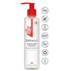 Derma E Vegan Anti Wrinkle Cleanser 6 Oz Glycolic Acid Vitamin A