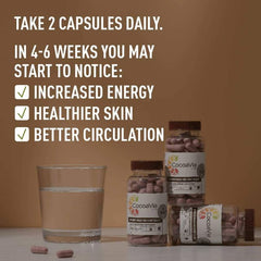 Cocoa Via product label – contains Theobromine, Vitamin C, and Magnesium for cardiovascular and cognitive support.