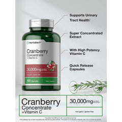 Horbaach Cranberry Concentrate 30000mg Vitamin C 150 Caps Gluten Free