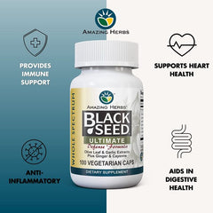 "Whole Spectrum Black Cumin Seed – 100 veggie capsules, vegan and gluten-free"
