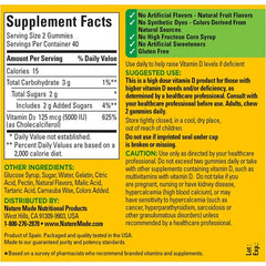 Nature Made Vitamin D3 Extra Strength 5000 IU 125mcg Gummies