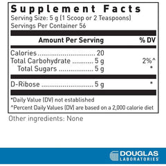 Supplement facts for Corvalen Cardiovascular Health & Energy Production – featuring D-Ribose, Vitamin B6, and Magnesium.