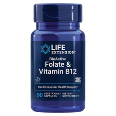 Life Extension BioActive Folate Vitamin B12 90 Vegetarian Caps