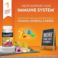 Airborne 750mg Vitamin C Berry Flavored 21 Gummies Immune Support