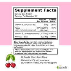 "EZ Melts vegan fast-dissolve tablet dissolving on tongue"
