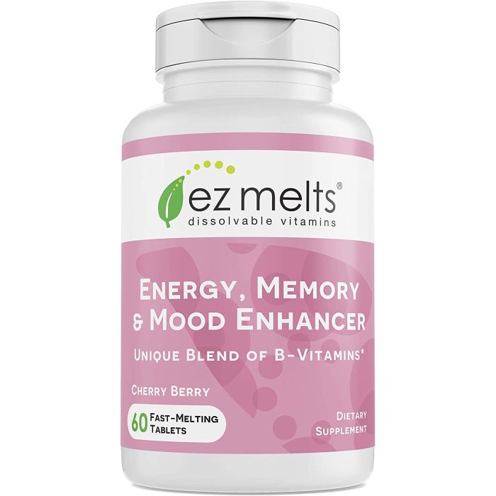 "EZ Melts nootropic blend with L-Theanine and Rhodiola for brain function"