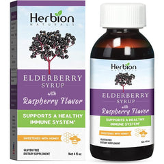 Herbion Naturals Elderberry Syrup 4 Oz Raspberry Flavor Immune Support