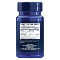 Life Extension BioActive Folate Vitamin B12 90 Vegetarian Caps