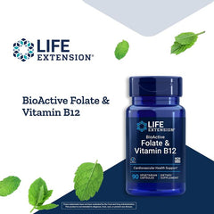 Life Extension BioActive Folate Vitamin B12 90 Vegetarian Caps
