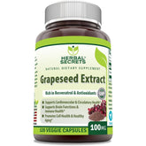 Supplement Facts panel of Herbal Secrets Grapeseed Extract 120 capsules – dosage and ingredient list