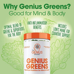 Genius Greens antioxidant and energy support formula packaging