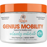 Genius Mobility container next to turmeric and joint health ingredients