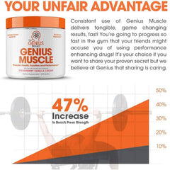 Pre-workout Genius Muscle Health Function Powder – Enhance performance and recovery, 180g fruit punch flavor.