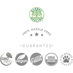 Supplement Facts label for Global Healing Plant-Based Liquid Zinc – 7.5 mg zinc per serving