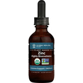 "Global Healing Plant-Based Liquid Zinc packaging – plant-based, non-GMO, USDA organic, easy-absorb liquid"