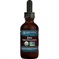 "Global Healing Plant-Based Liquid Zinc packaging – plant-based, non-GMO, USDA organic, easy-absorb liquid"