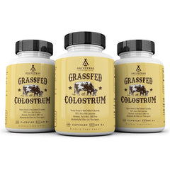 Grass-Fed Colostrum product label – helps boost immunity and promote gut repair with Lactoferrin and Immunoglobulin G.