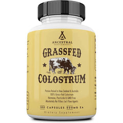 Ancestral Supplements Grass-Fed Colostrum – supports immune function and gut health with 1000 mg of colostrum, 180 capsules.