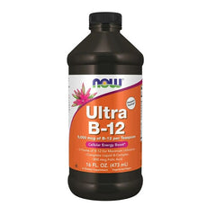 NOW Ultra B-12 Liquid Energy Boost – 16 oz bottle with dropper cap