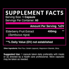 Immune booster supplement with elderberry, vitamin C, and zinc – 60 count