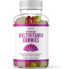 "Daily wellness lifestyle shot with Havasu Multivitamin Gummies on a kitchen counter"
