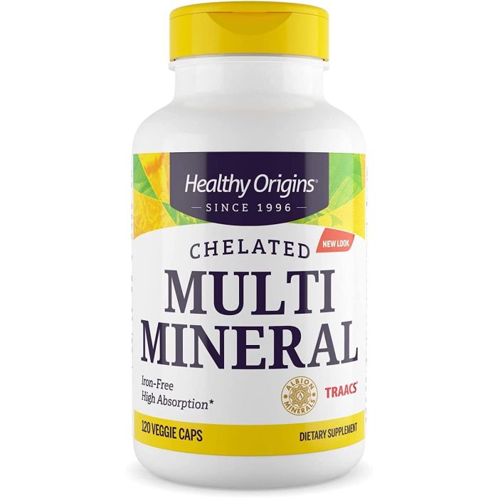 Healthy Origins Chelated Multi Mineral packaging – TRAACS chelates, high bioavailability minerals