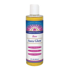 "Aura Glow Rose Body Oil – Moisturizes and nourishes skin with Vitamin E, 8 oz"