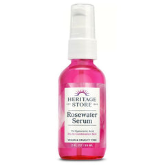 Heritage Store Rosewater Serum 2 oz – lightweight facial hydrator with hyaluronic acid