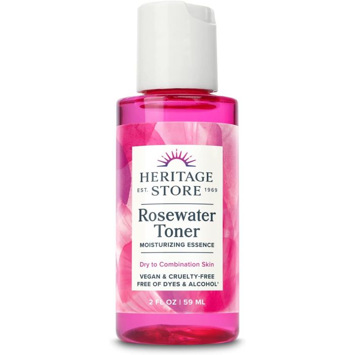 Heritage Store Rosewater Toner back label directions and ingredients